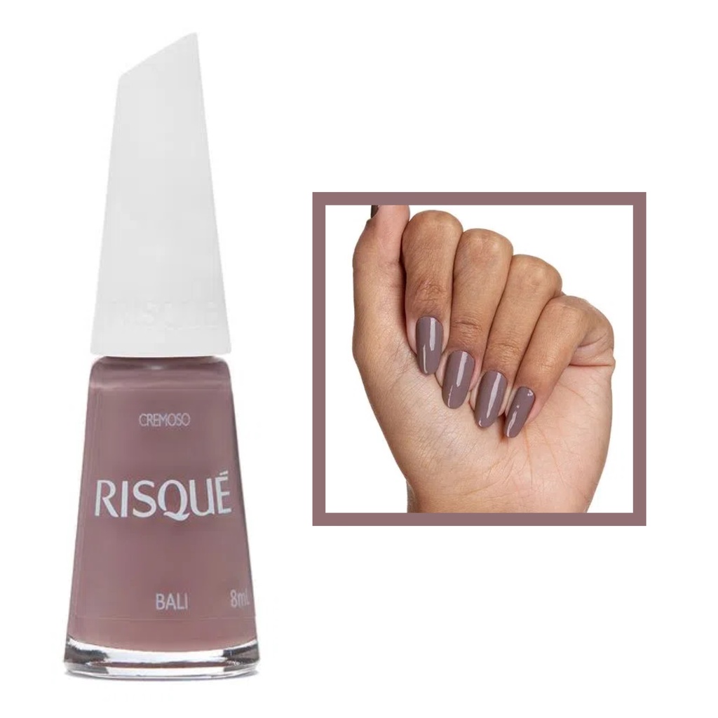 Esmalte Risque Bali Nude Cremoso Hipoalergenico 8ml Shopee Brasil