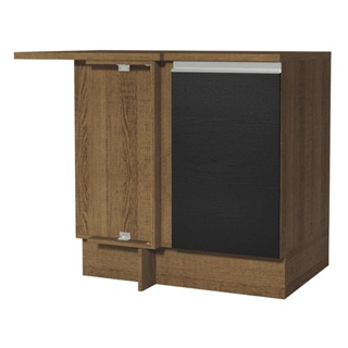 Balcão de Canto Madesa Glamy 1 Porta - Rustic/Preto