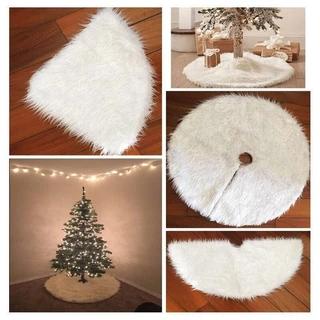 Tapete Decorativo De Arvore De Natal Pelúcia Pelo Alto 50cm Envio Imediato