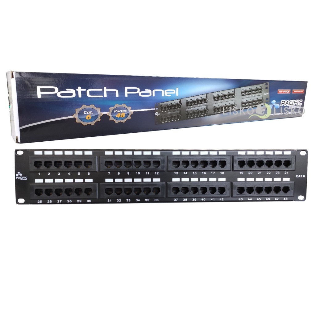 Patch Panel 48 Portas Cat6 Pacific Network