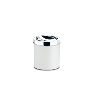 Lixeira Plástica Com Tampa Basculante Em Aço Inox Coza Brinox 5,4 Litros Branco