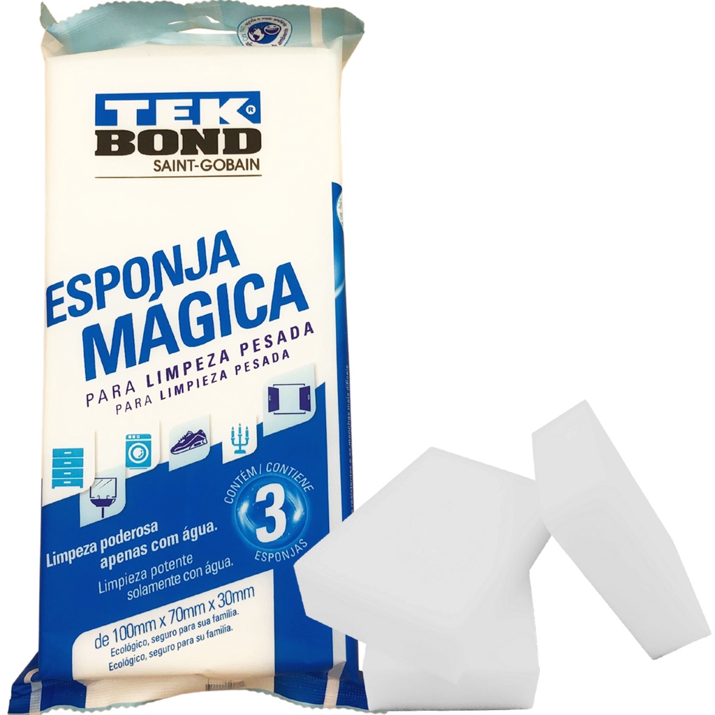 Esponja magica para limpieza pesada multiusos Tekbond (3 por
