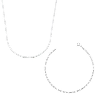 Kit Corrente Pulseira Prata 925 Legítima Piastrine Masculina