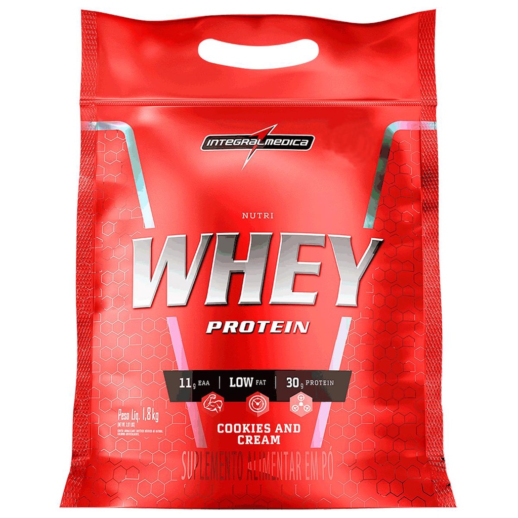 Nutri Whey Concentrado Isolado Proteina Cookies 1,8kg Refil – Integralmedica