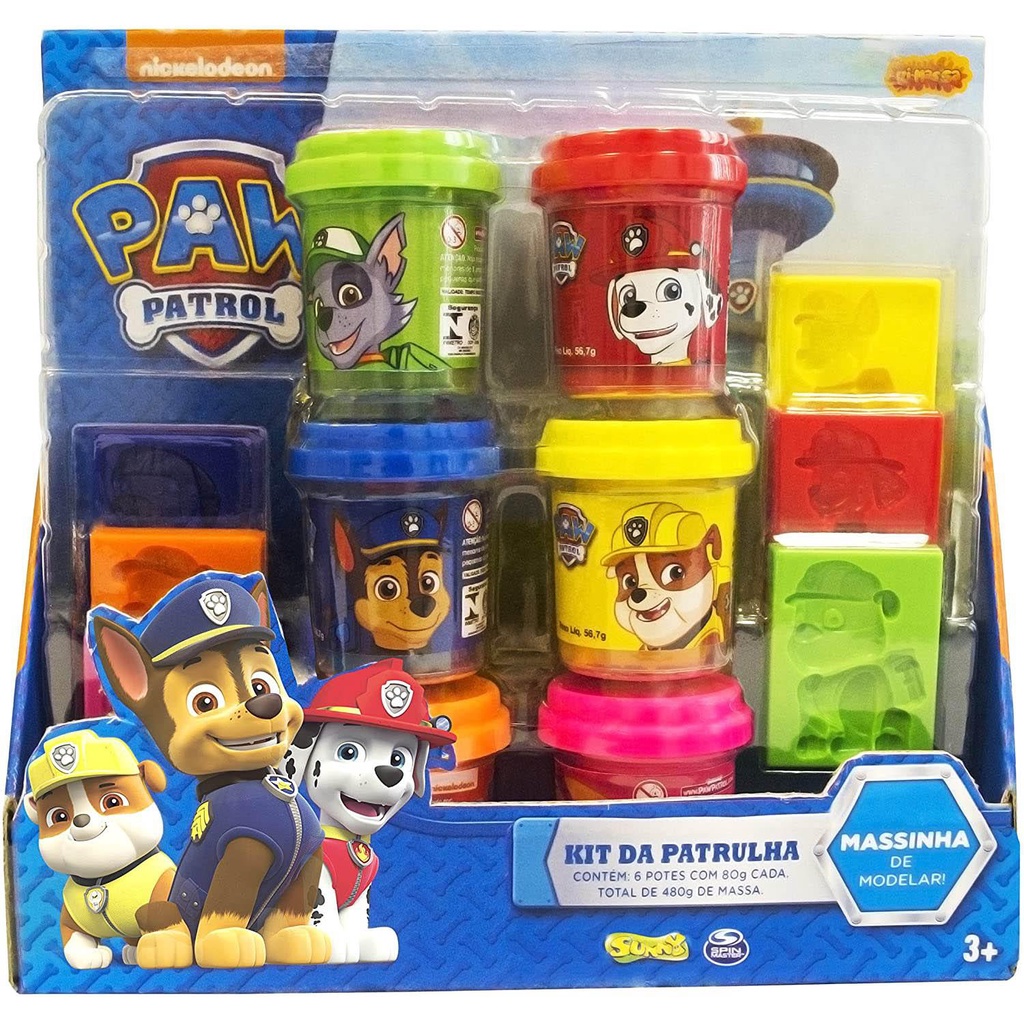 Massinha De Modelar Kit Da Patrulha Canina - 6 Potes - Sunny | Shopee ...