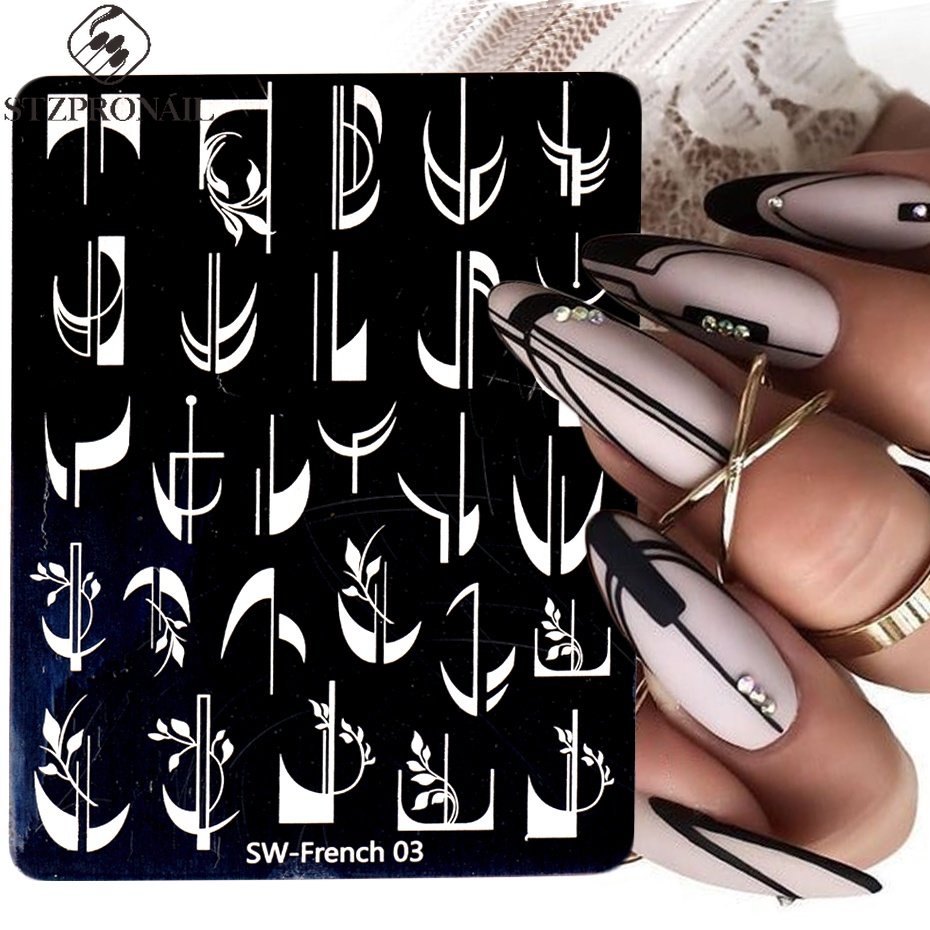 Adesivos de guia de desenho de unhas francesas ferramentas de estêncil de  manicure para arte em unhas