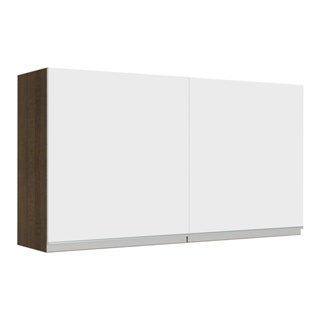 Armário Aéreo Madesa Glamy 120 cm 2 Portas - Rustic/Branco