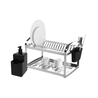 Escorredor de Louças 16 Pratos Brinox Suprema Aço Inox com Dispenser Detergente Brinox Single
