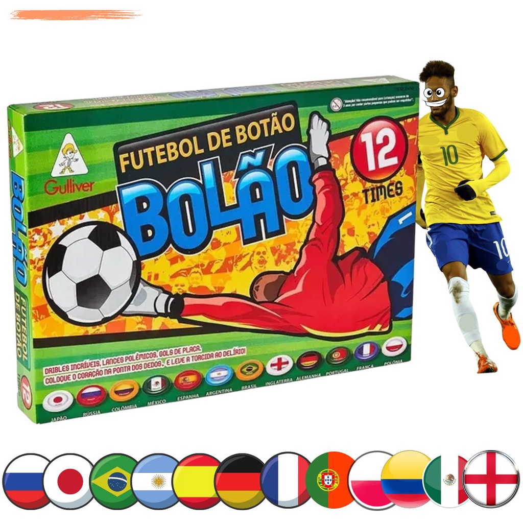 Jogo Futebol de Botão Europa - 12 Times - Gulliver - superlegalbrinquedos