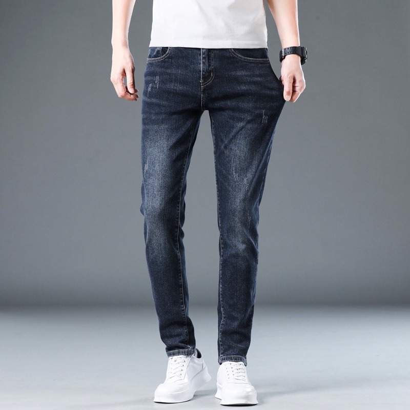 High-end jeans men's spring 2022 shops slim, small feet men's casual long pants