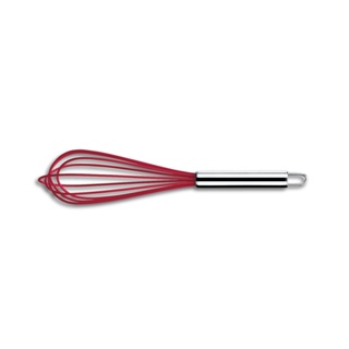Batedor Manual Fouet Brinox Fio Silicone 30 cm Vermelho