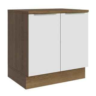 Balcão 80 cm 2 Portas Rustic/Branco Veludo Lux Madesa em Oferta na Shopee
