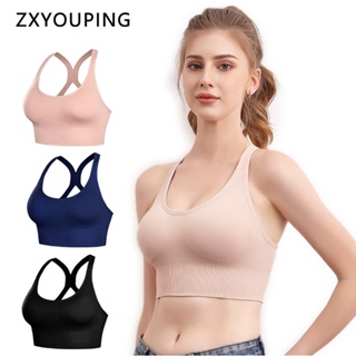 ZXYOUPING Kit 2 Soutien Esportivo Feminino De Cor Sólida Sexy Colete Costas À Prova De Choque