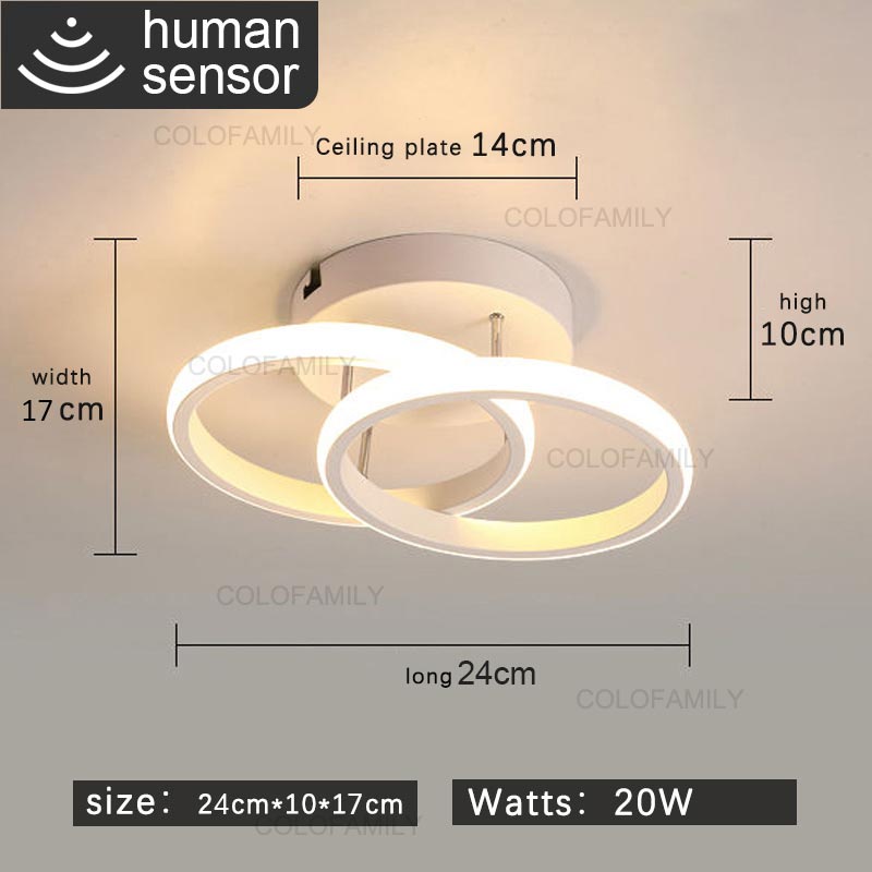 Luminária De Teto Led sensor de presença Decoração Minimalista Moderno ...