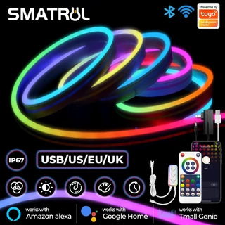 SMATRUL Tuya Smart Wifi Faixa De Luz Led Colorida RGB 5050 Fita Ip67 5m À Prova D'água + 24 Teclas + Cabo USB Controle Remoto De Energia Alexa Google Home Voice APP