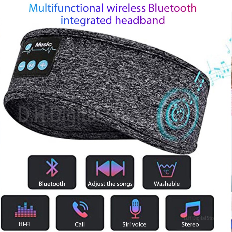 Faixa de cabeça para dormir Fone de ouvido sem fio Bluetooth estéreo para esportes Bluetooth 5.0 Fones de ouvido sem fio verdadeiros com som alto