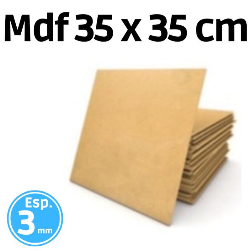 Placa Chapa MDF Cru 3mm 35x35 cm Quadro Artesanato