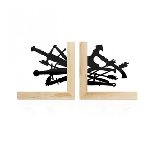Suporte Aparador Porta Livros Pinus Armas Medievais