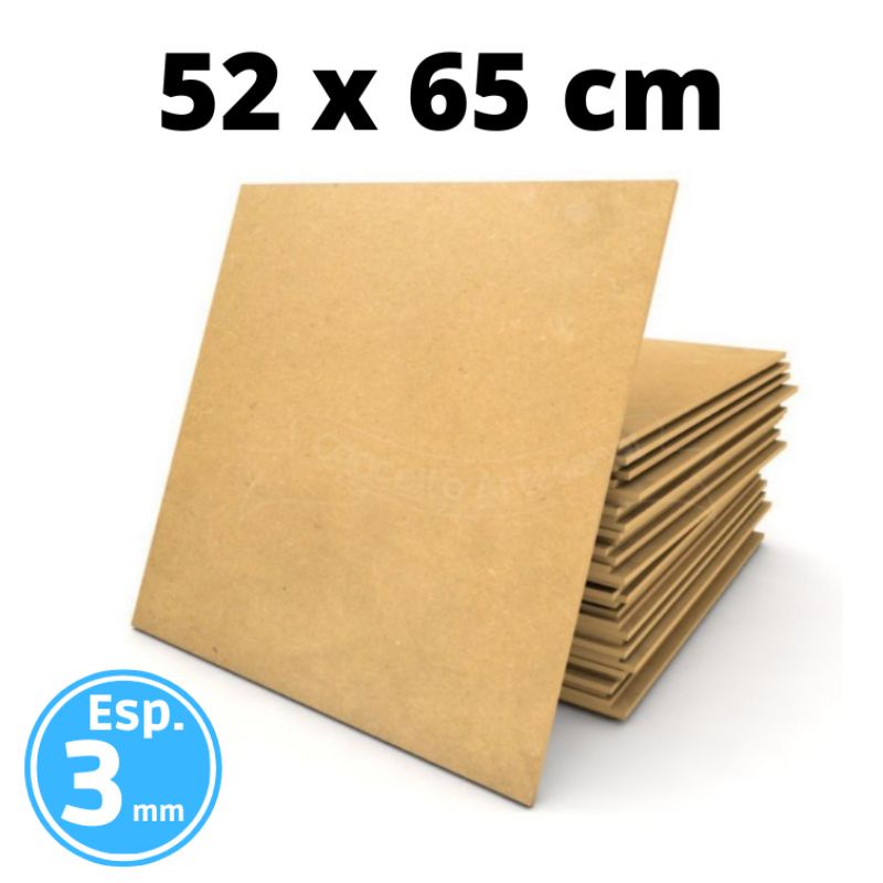 Placa Chapa MDF Cru 3mm 65x52 cm Quadro Artesanato