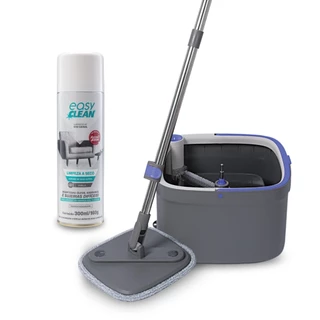 Limpador Multiuso - Mop Spin & Go Pro e Espuma de Limpeza a Seco Polishop - Easy Clean GRÁTIS