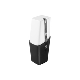 Porta Escova De Dente Com Tampa Coza Square 8,2 x 8,2 x 20,8 cm Branco E Preto
