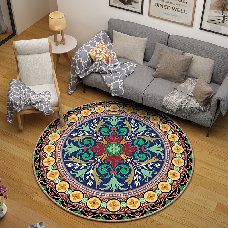 Mandala Tapete Redondo Corredor Da Sala De Estar Decoração Casa Antiderrapante Do Quarto De Estudo Cadeira Porta Alpendre