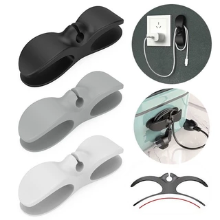 Kit com 2 Suportes Organizador De Fios Cabos Tomadas Autoadesivo Clipes De Cabos Enrolados 4656