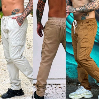 KIT 3 CALÇAS CARGO COM 6 BOLSOS SKATE