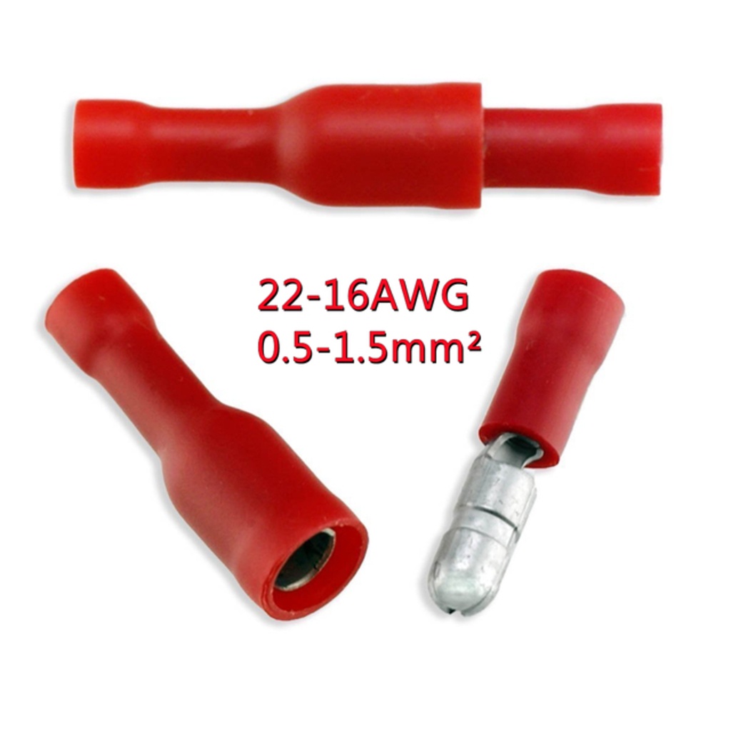 100/50pcs Female Male Insulated Electric Connector Crimp Bullet ...