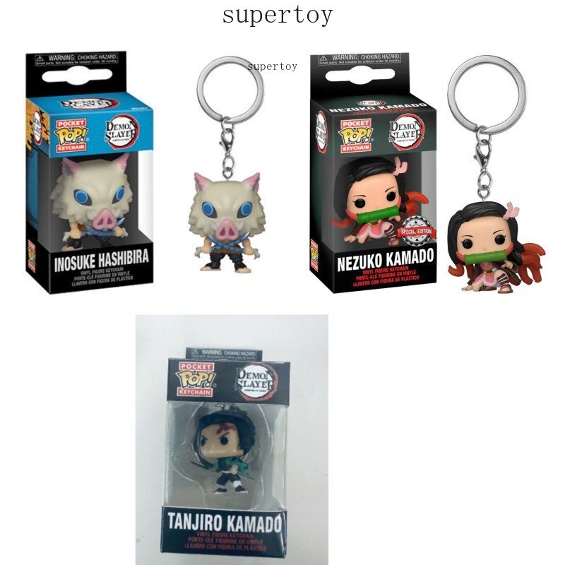 Chaveiro Funko Pop Demon Slayer Tanjiro Kamado Nezuko Inosuke Action Figure