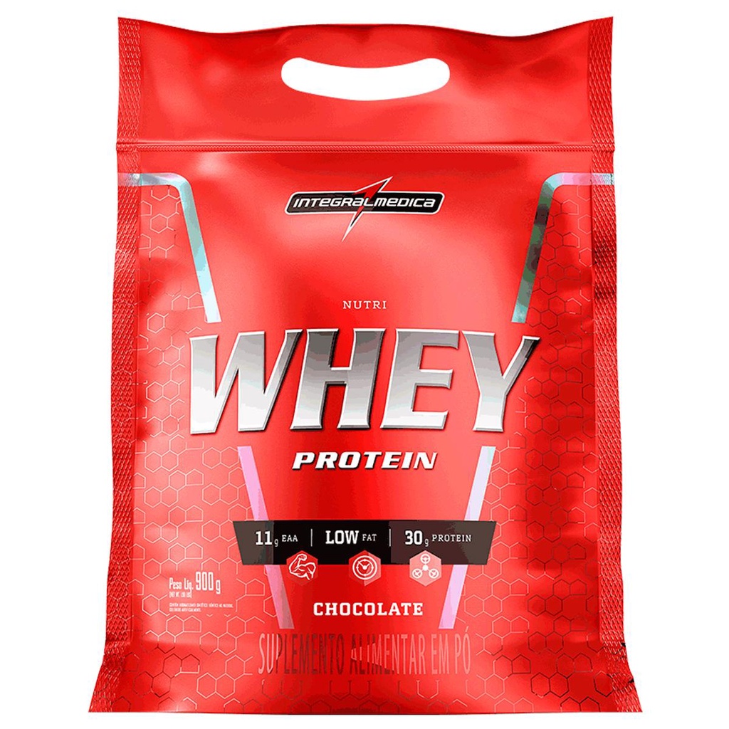 Suplemento em Pó Whey Protein Nutri Isolado Concentrado Chocolate 900g Refil – Integralmedica