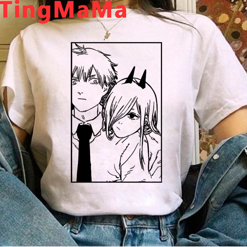 Camiseta masculina motosserra pochita casual Makima Anime camiseta