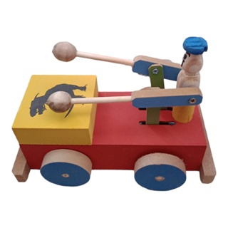 Brinquedo gateball infantil de madeira, carrinho de desenho