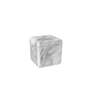 Porta Algodão ou Cotonetes Coza Cube 8,5 x 8,5 x 8,5 cm Mármore Branco