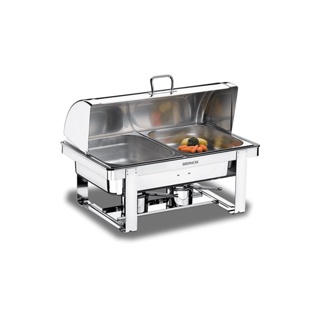 Chafing Dish Com Banho Maria E Cuba 1/2 Brinox Savoy 23 x 57 x 36 cm Aço Inox
