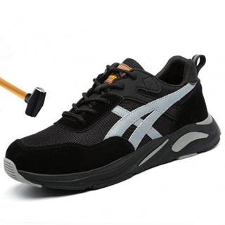 Sapatos De Segurança Ultraleve Trabalho anti-Esmagamento Desgaste Proteção Masculinos/Mulheres Verão Desodorante Respirável Aço Confortável Esportivos Kevlar Meio Sola