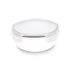 Pote Hermético Redondo De Vidro Brinox Lock & Stock 400 ml Natural