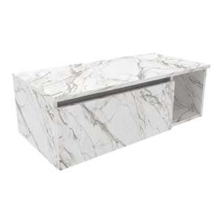 Gabinete Banheiro Suspenso 80cm Multimóveis CR10081 Mármore Branco