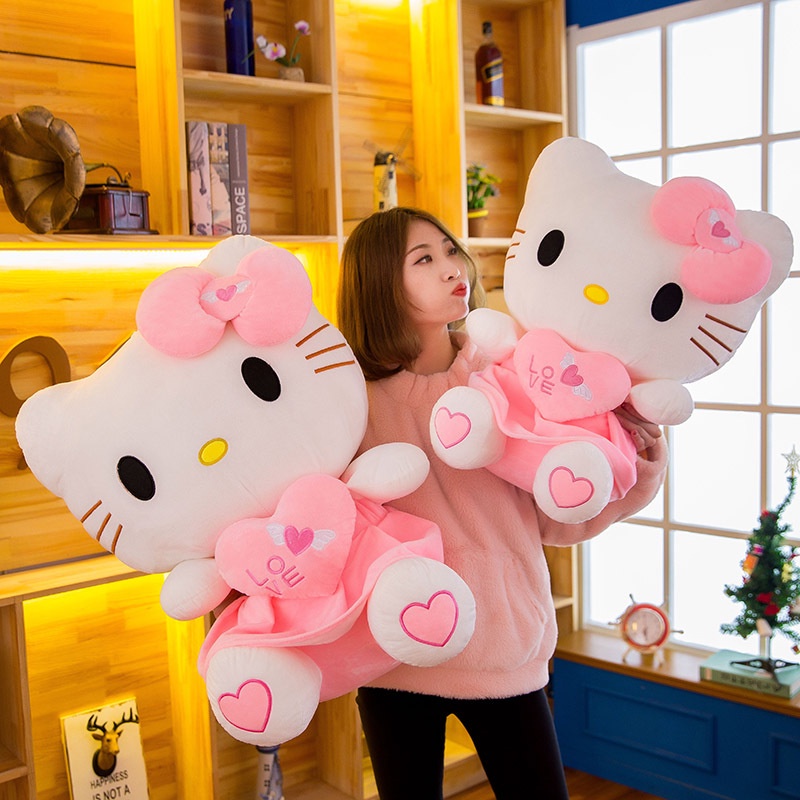 Bonecas De Pelúcia Kawaii Hello Kitty Recheadas Almofada Sofá Decoração