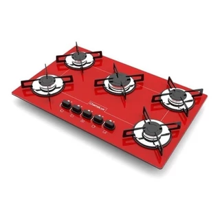 Fogão Cooktop Chamalux 5 Bocas Ultra Chama Vermelho 110/220v