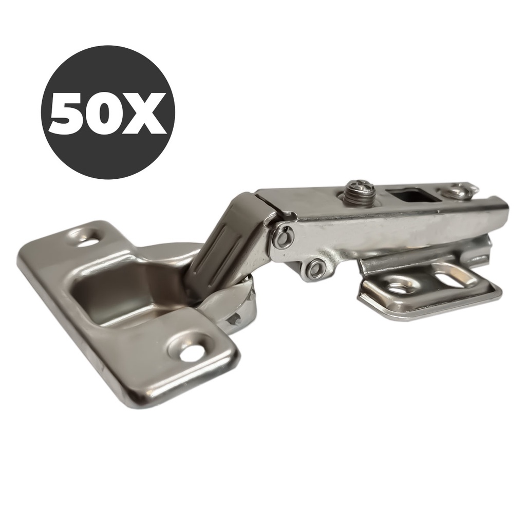 Kit 50 Dobradiça Reta Caneco 35mm p Moveis Armário 25 Pares