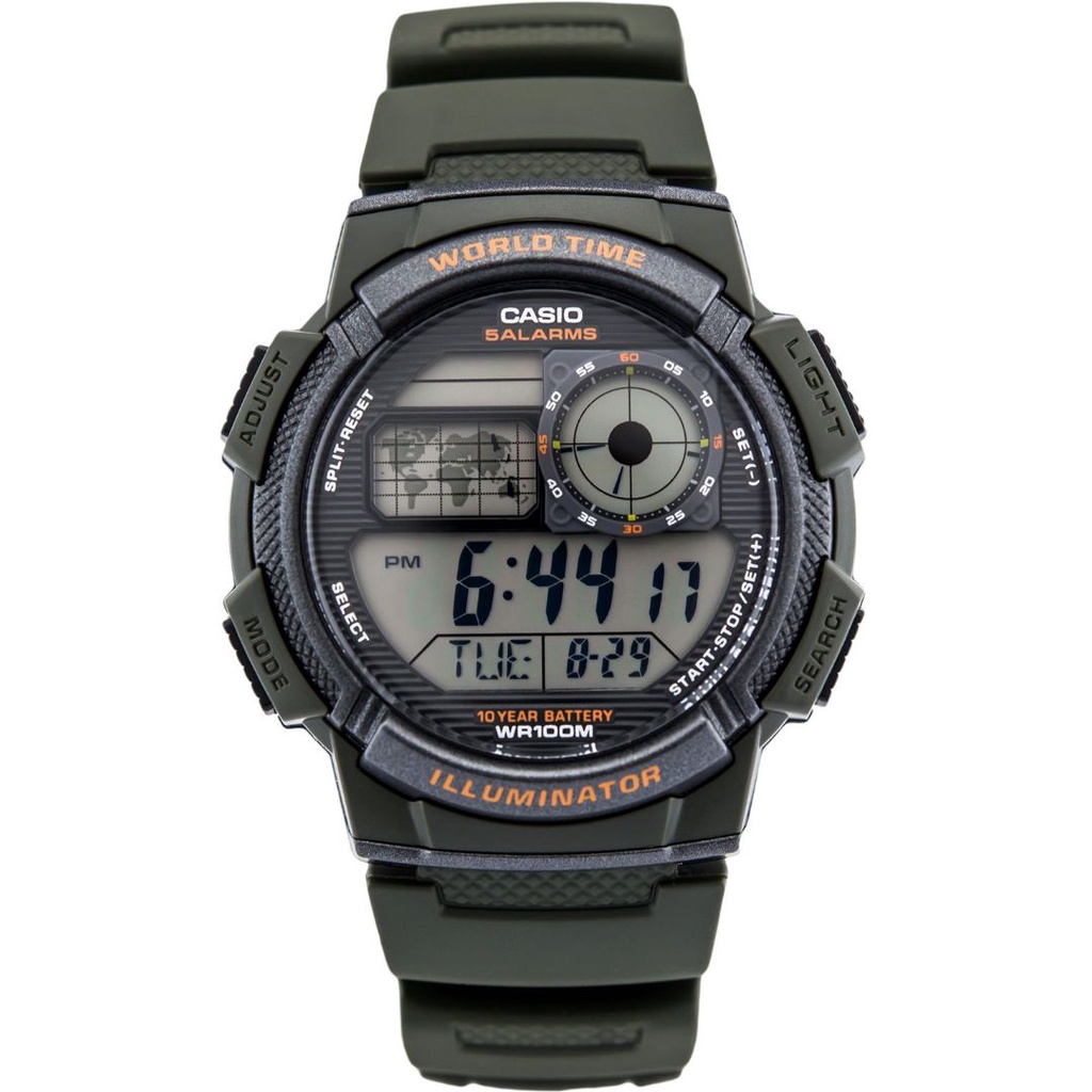 Relógio Masculino Casio Esportivo Hora Mundial 48 Cidades AE-1000W ...