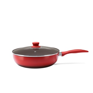 Wok Com Tampa Brinox Ceramic Life Brinox Easy 3,4 Litros Ø 28 cm Vermelho