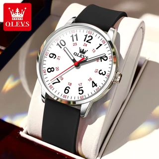 OLEVS Novo 2023 Relógio Feminino Original A Prova D Água Pulseira De silicone Branca 9953