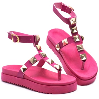 Sandália Papete Plataforma Feminina GuGi 900-GG Birken Com Detalhes de Piramide