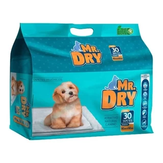 Tapete Higiênico Mr Dry Para Cães 80X60Cm 30 Unidades