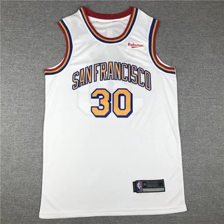 Guerreiros Do Golden State Masculino Da NBA # 30 Camisas De Basquete Stephen Curry San Francisco Brancas Amarelas