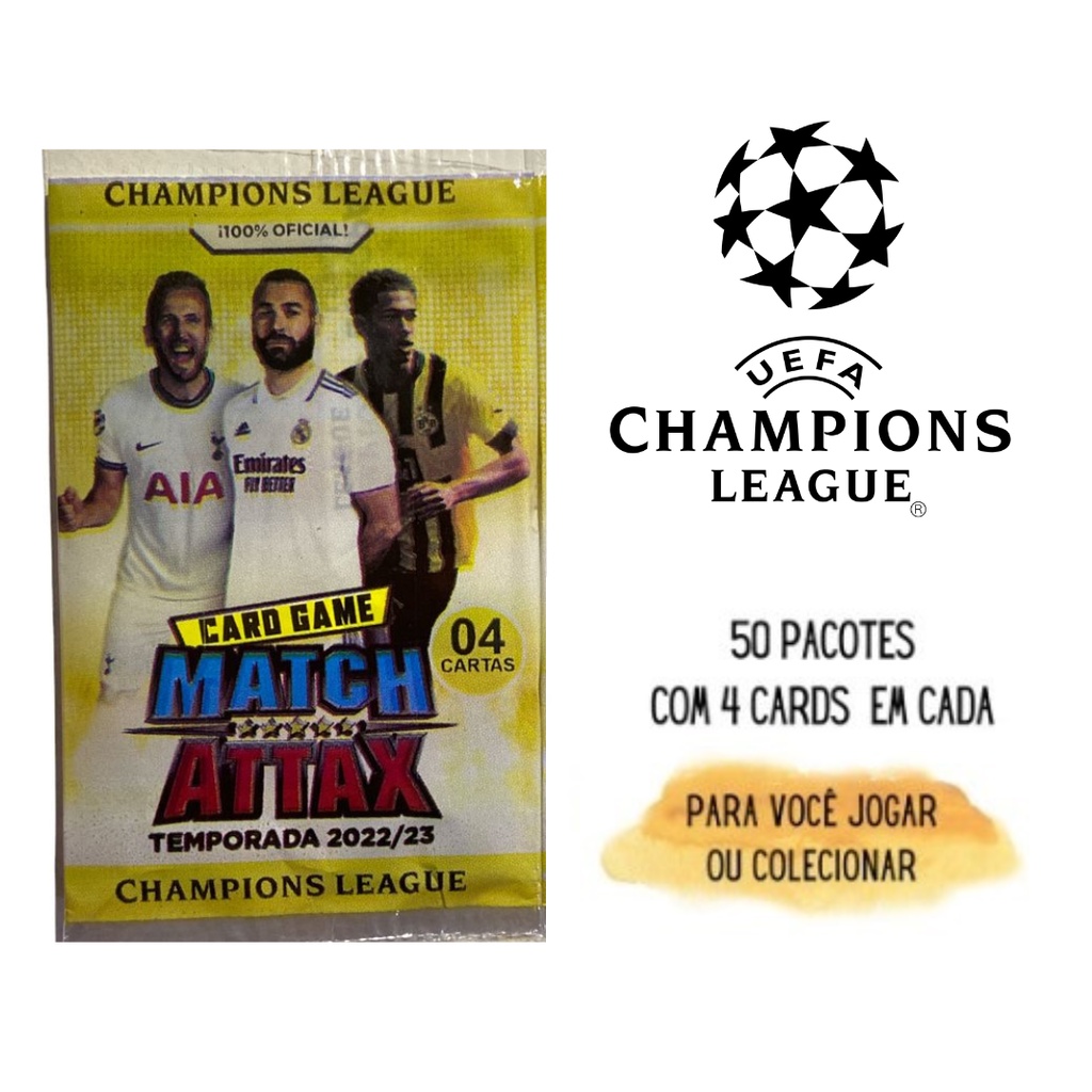 100 cards CHAMPIONS LEAGUE 2024 = 25 pacotes fechados