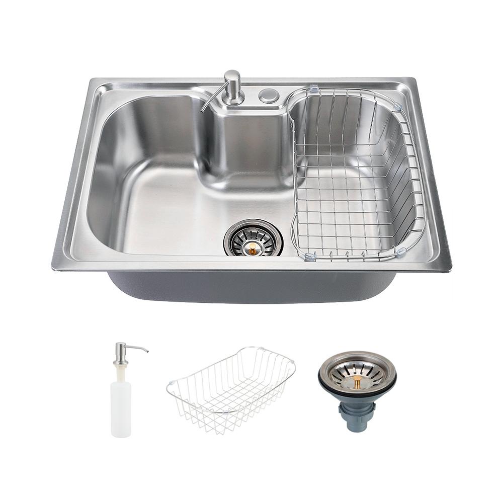 Cuba para cozinha gourmet pia aço inox com acessórios Carajás pingoo.casa