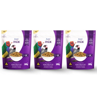 Alimento Mistura Sementes Passaros Exóticos Mix 500Gr - 3 Un